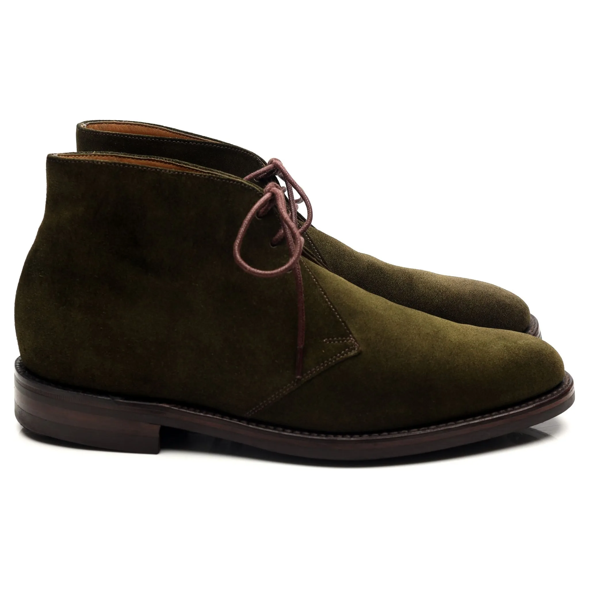 1880 'Pimlico' Dark Green Suede Chukka Boots UK 7.5 F