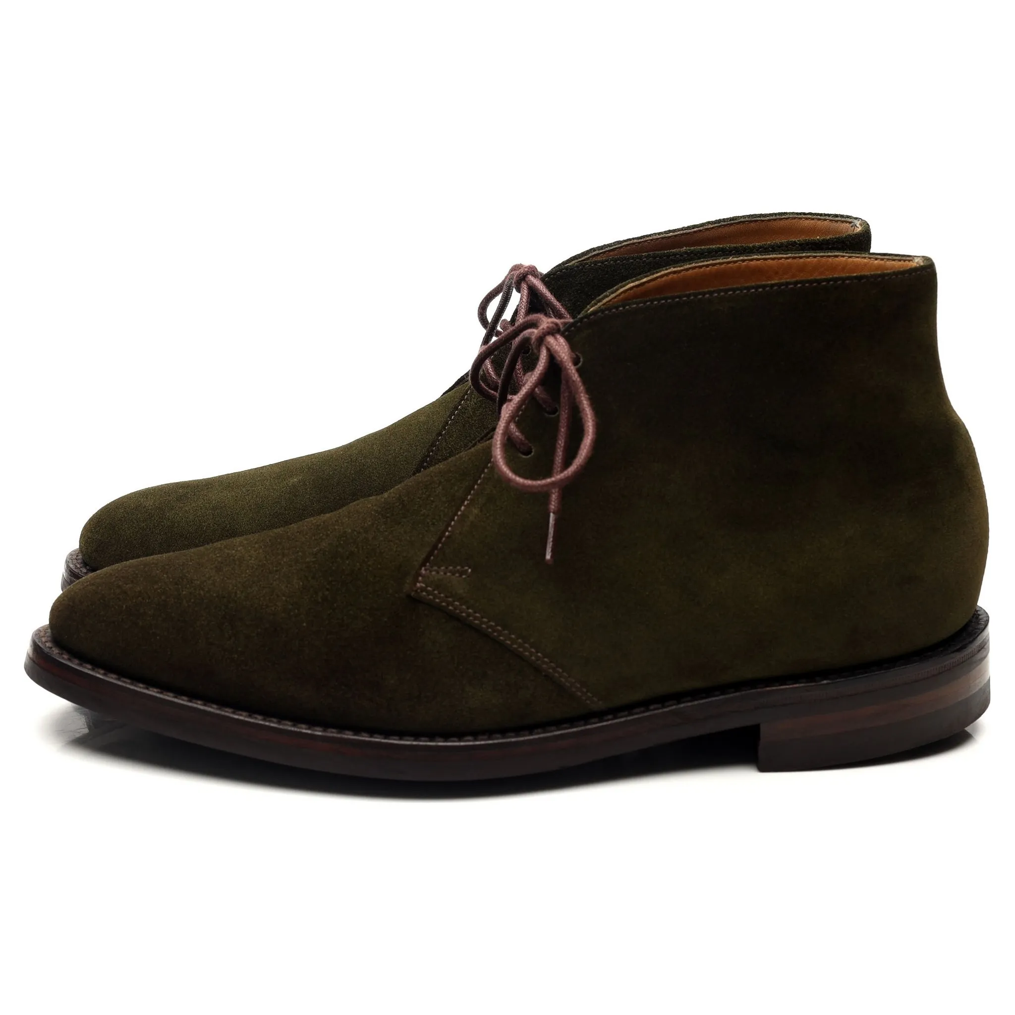 1880 'Pimlico' Dark Green Suede Chukka Boots UK 7.5 F