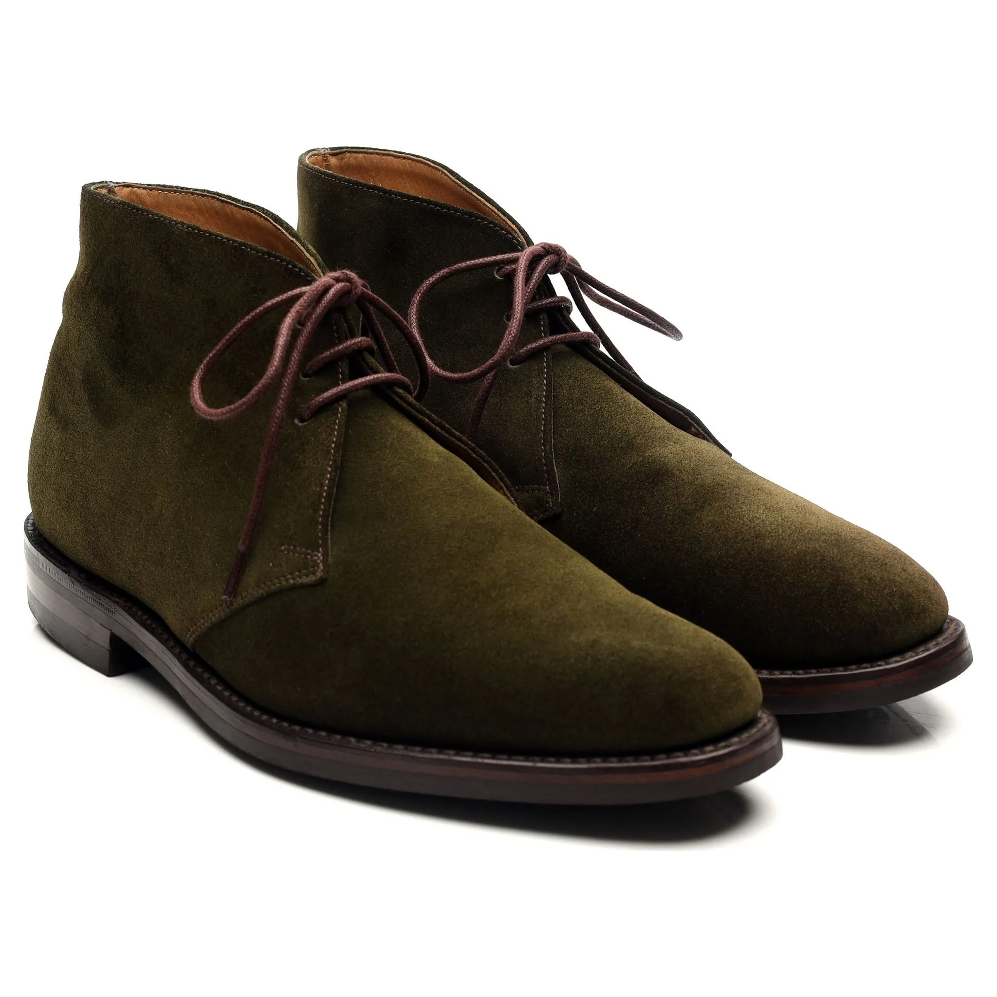 1880 'Pimlico' Dark Green Suede Chukka Boots UK 7.5 F