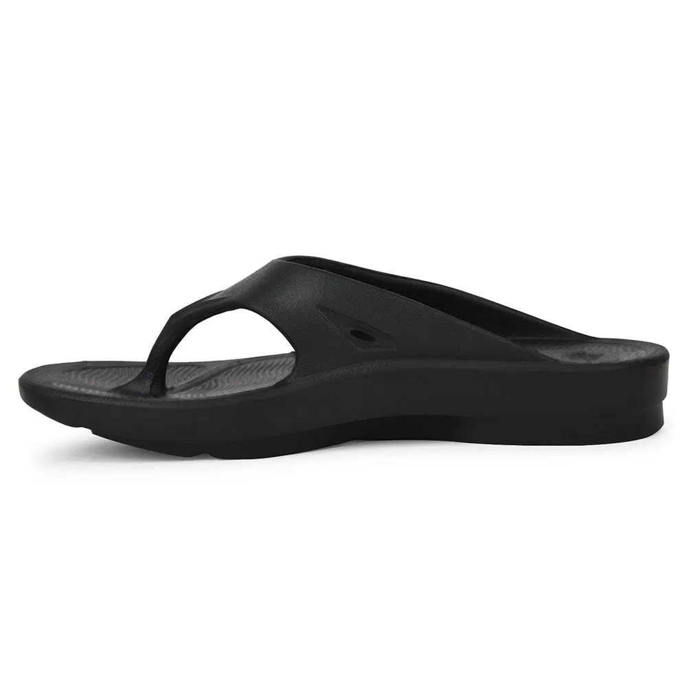 A-HA Casual Black Slippers For Men STEP-STAR By Liberty