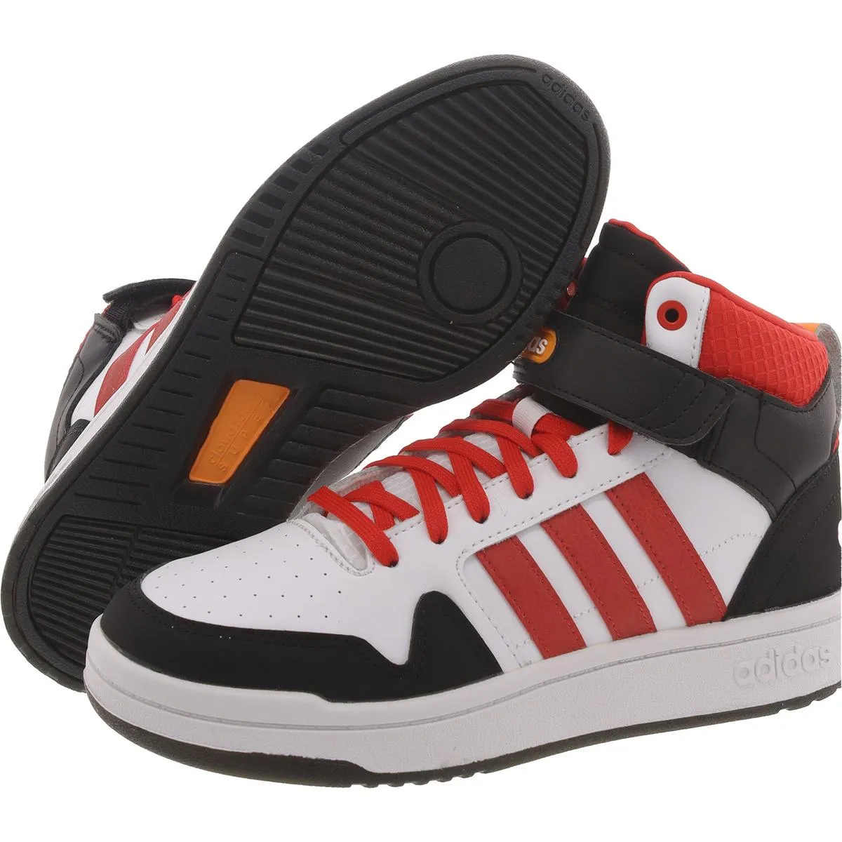 Adidas Mens Positive Mid Faux Leather Lace-Up Basketball Shoes