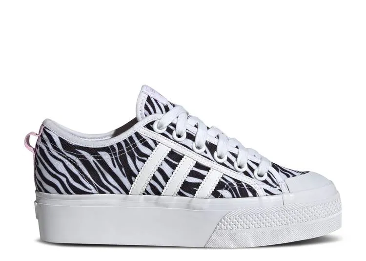 Adidas WMNS NIZZA PLATFORM 'ZEBRA' sneakers, white