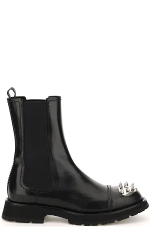 Alexander McQueen Studded Toe Chelsea Boots