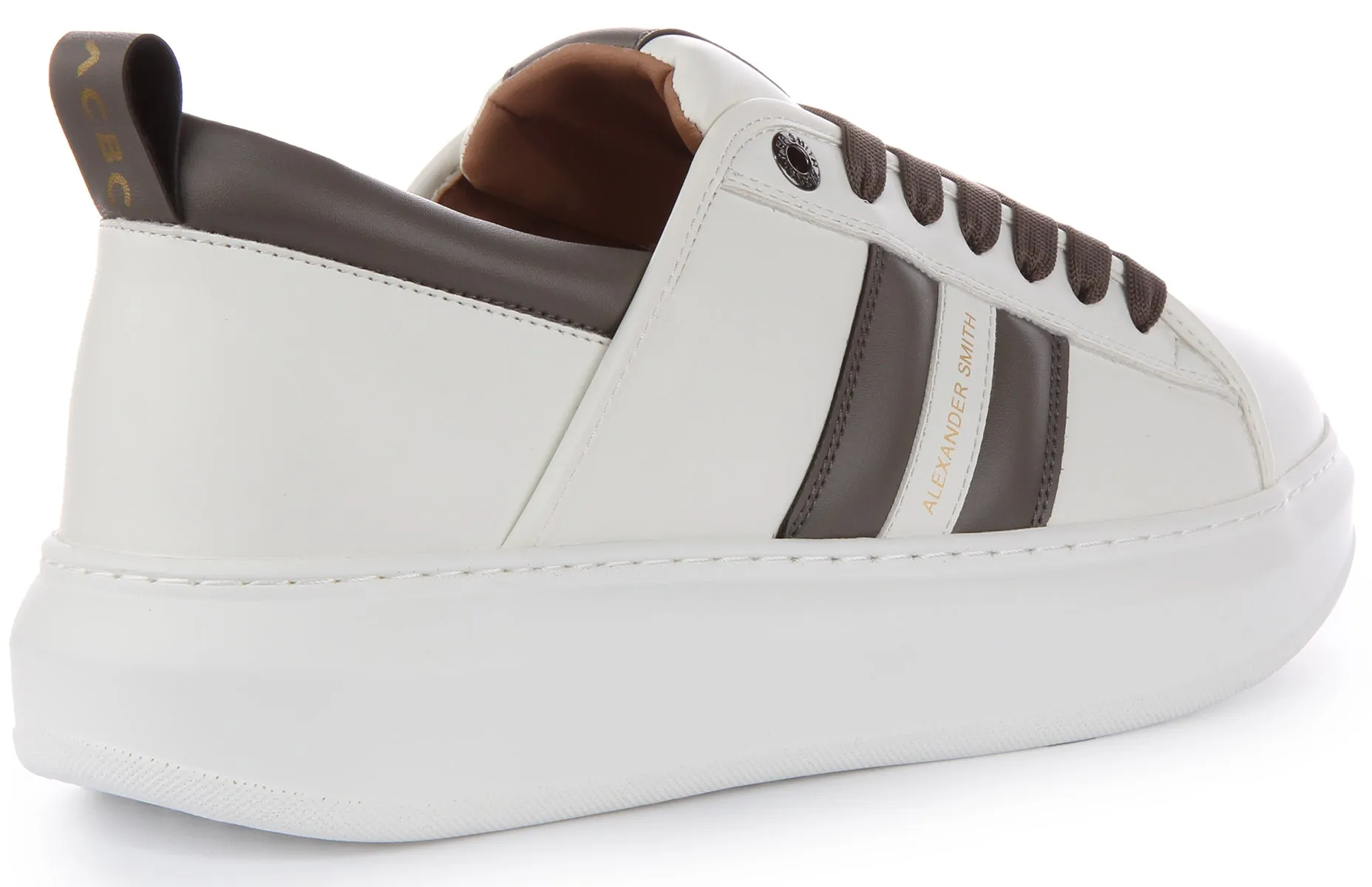 Alexander Smith Trainers In White Grey For Men