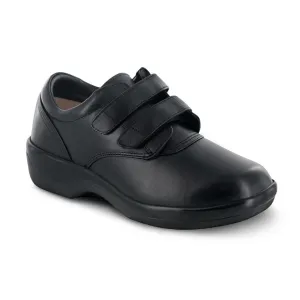 Apex 1260w Amb Conform Double Strap Velcro Women's Casual Shoe In Black