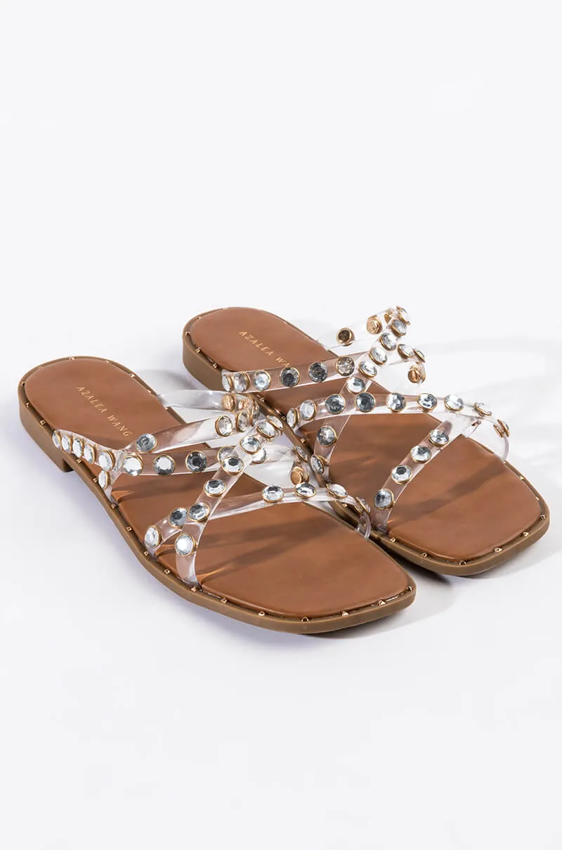 AZALEA WANG ALL DAY LONG FLAT SANDAL IN CLEAR PVC