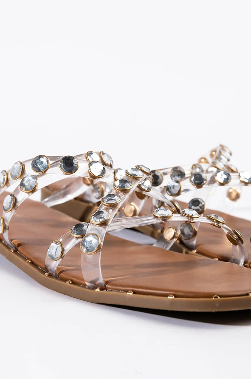 AZALEA WANG ALL DAY LONG FLAT SANDAL IN CLEAR PVC