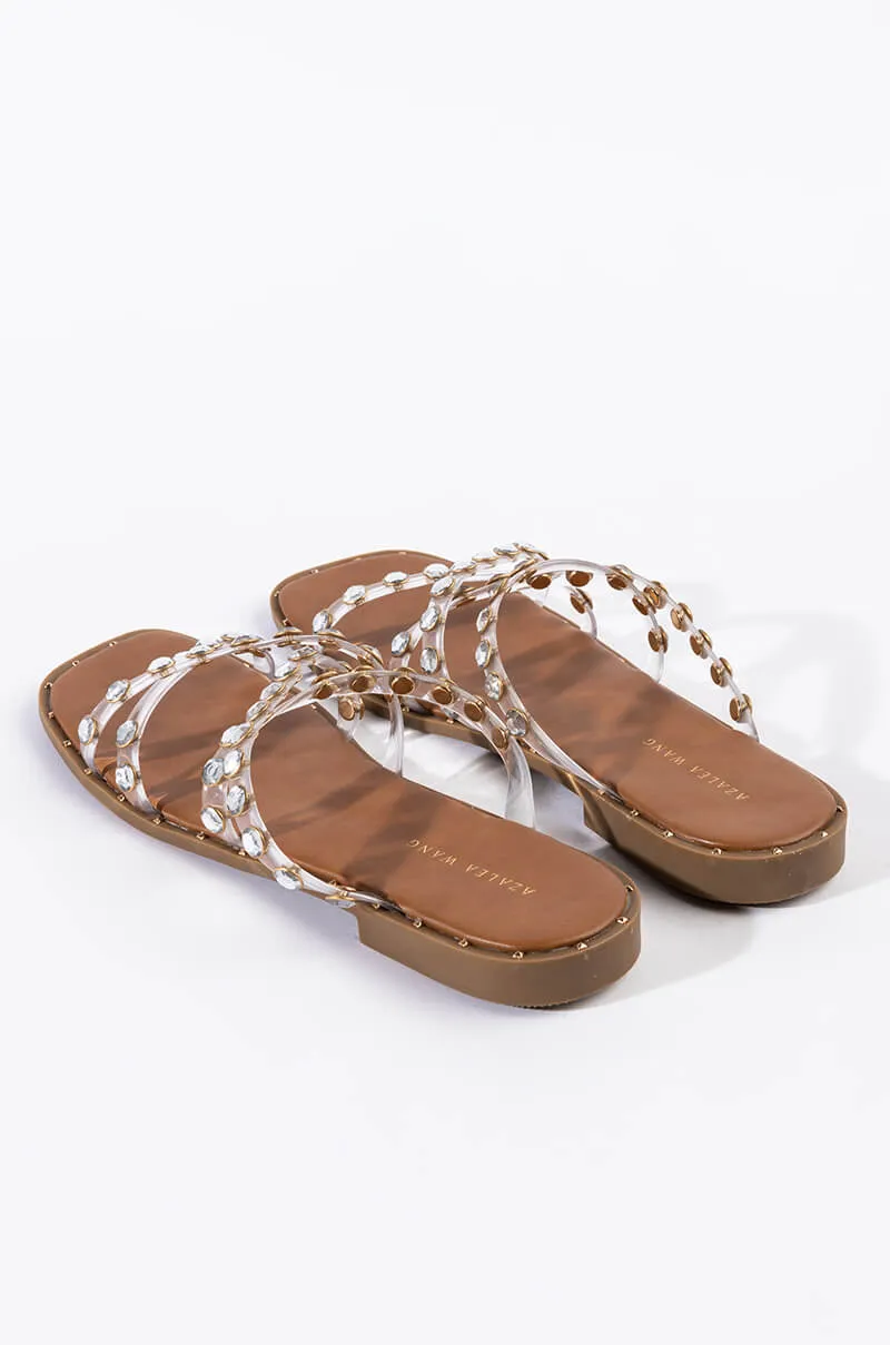 AZALEA WANG ALL DAY LONG FLAT SANDAL IN CLEAR PVC