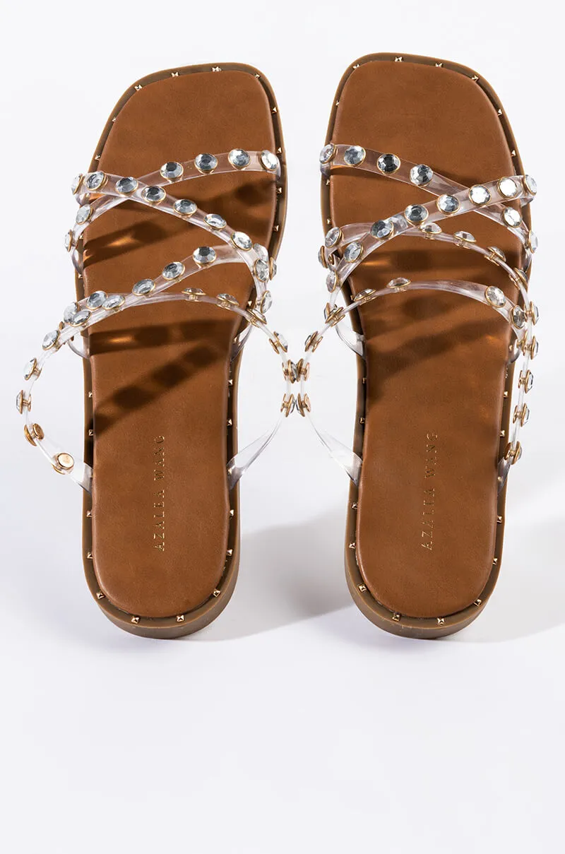 AZALEA WANG ALL DAY LONG FLAT SANDAL IN CLEAR PVC