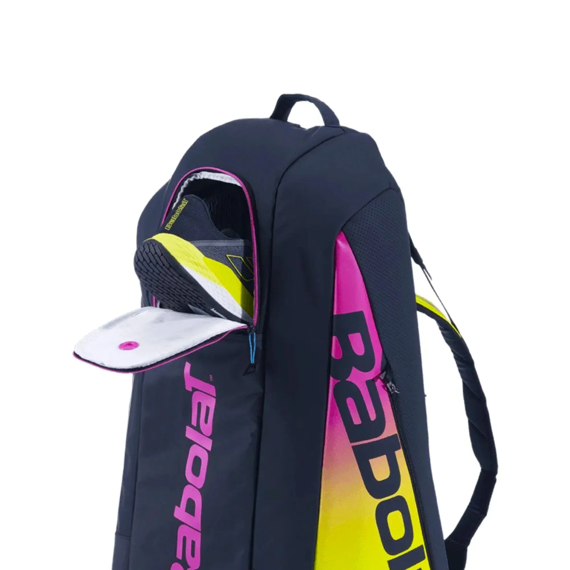 Babolat Pure Aero Rafa RH 6 Tennis Kitbag ( Blue/ Yellow/ Pink)