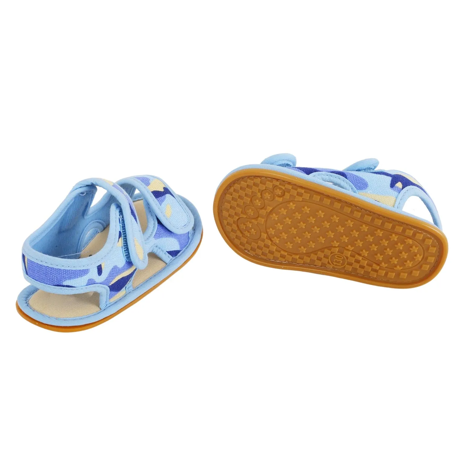 Baby Moo Camouflage Print Blue Open Toe Sandals