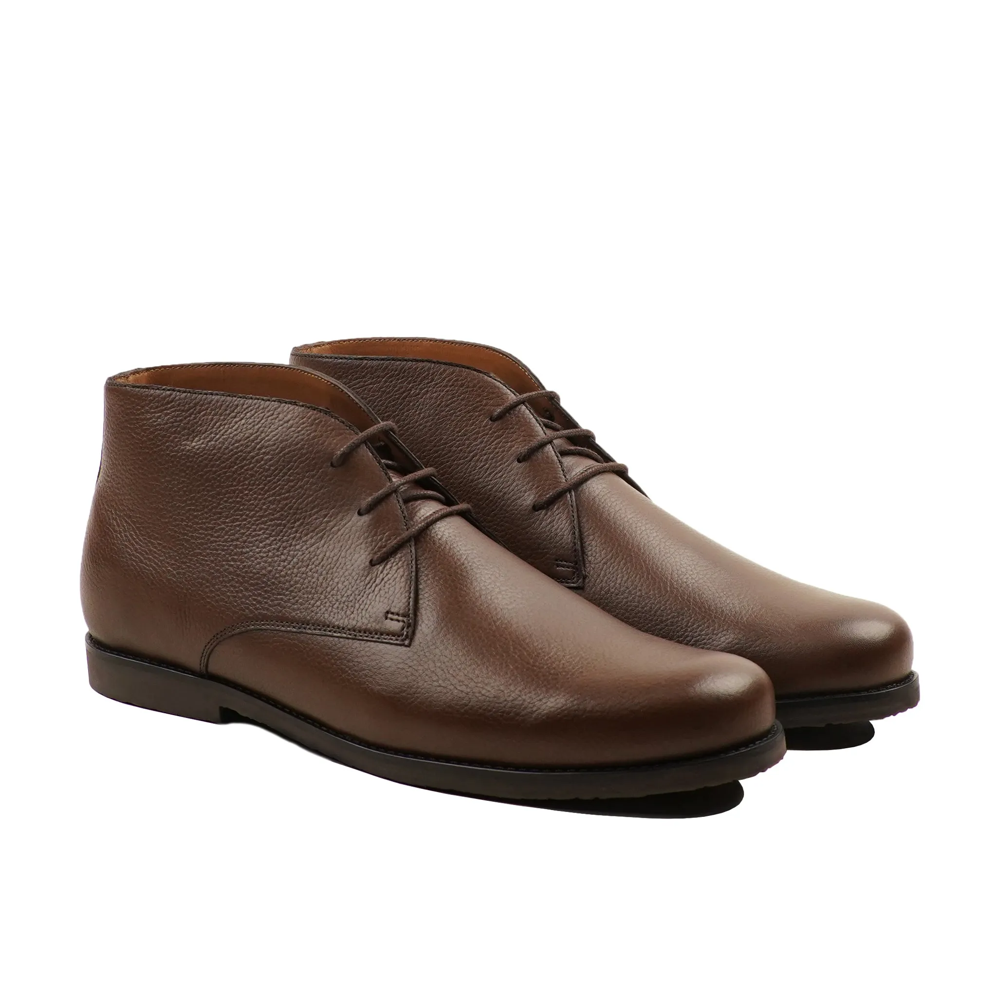 Benin - Men's Dark Brown Pebble Grain Chukka Boot