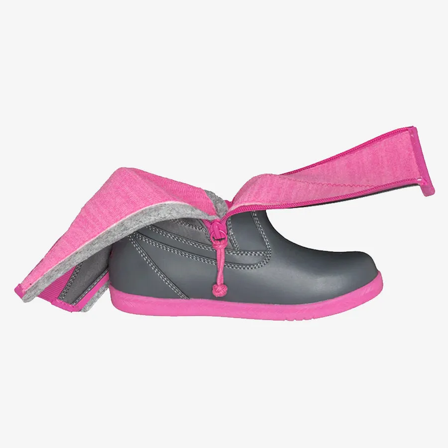 Billy Rain Boots (Grey/Fuchsia)