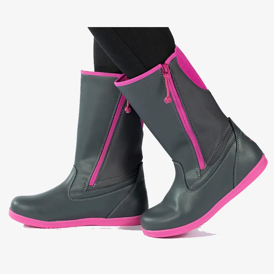 Billy Rain Boots (Grey/Fuchsia)