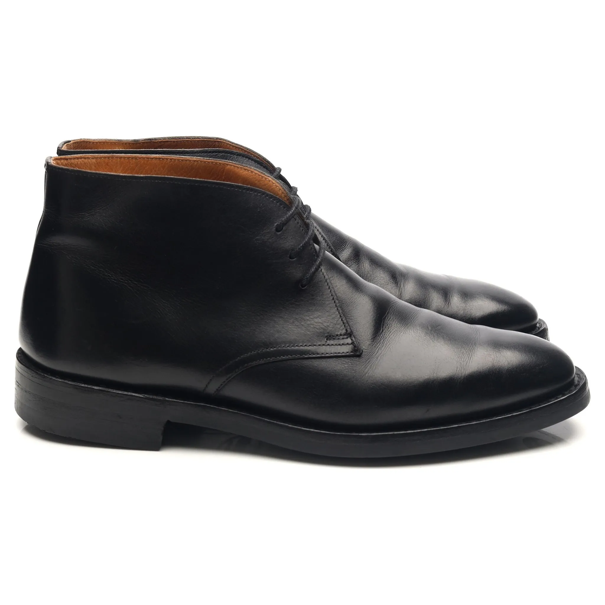 Black Leather Chukka Boots UK 8.5 F