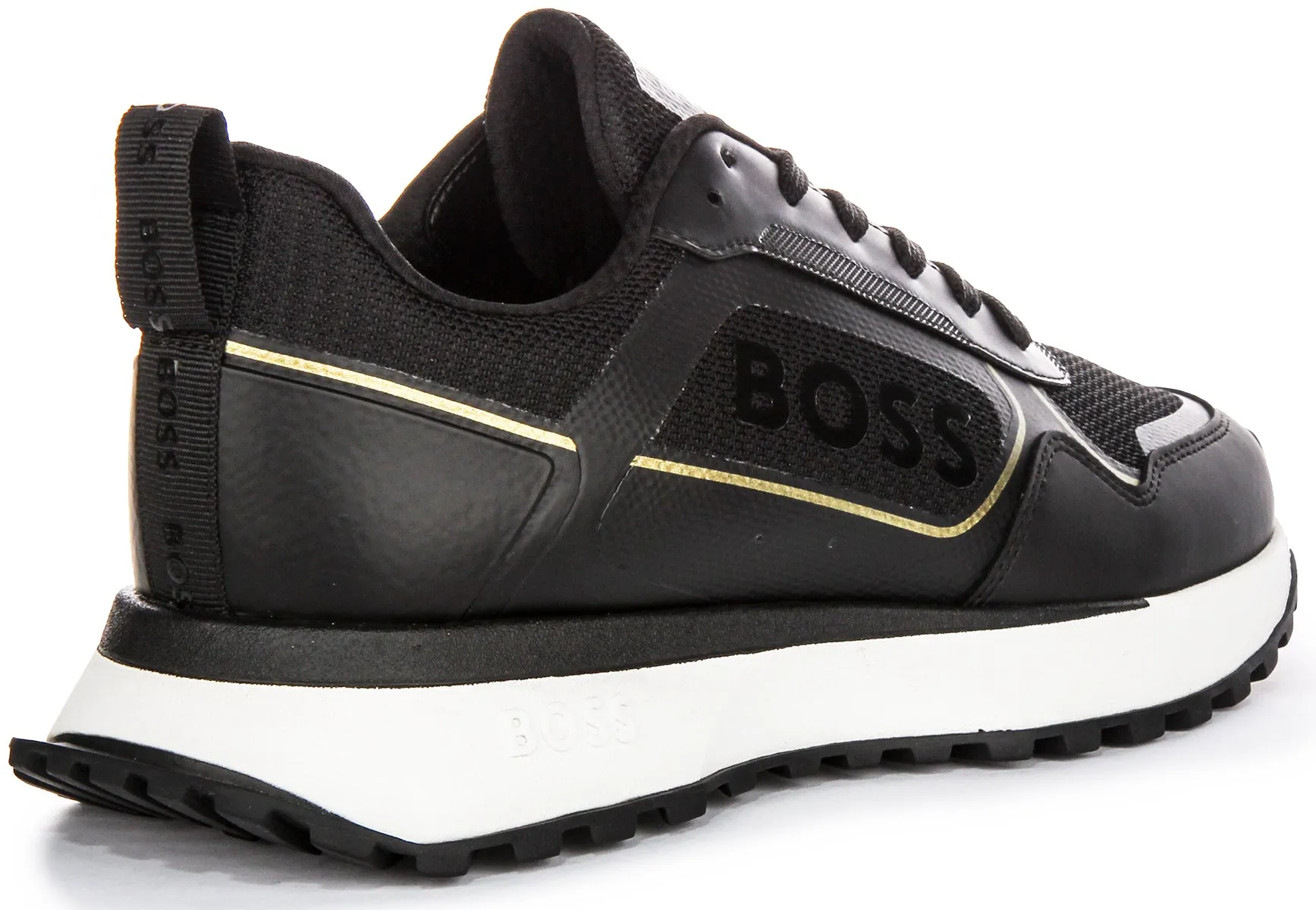 Boss Jonah Runn Merl In Black Gold For Men