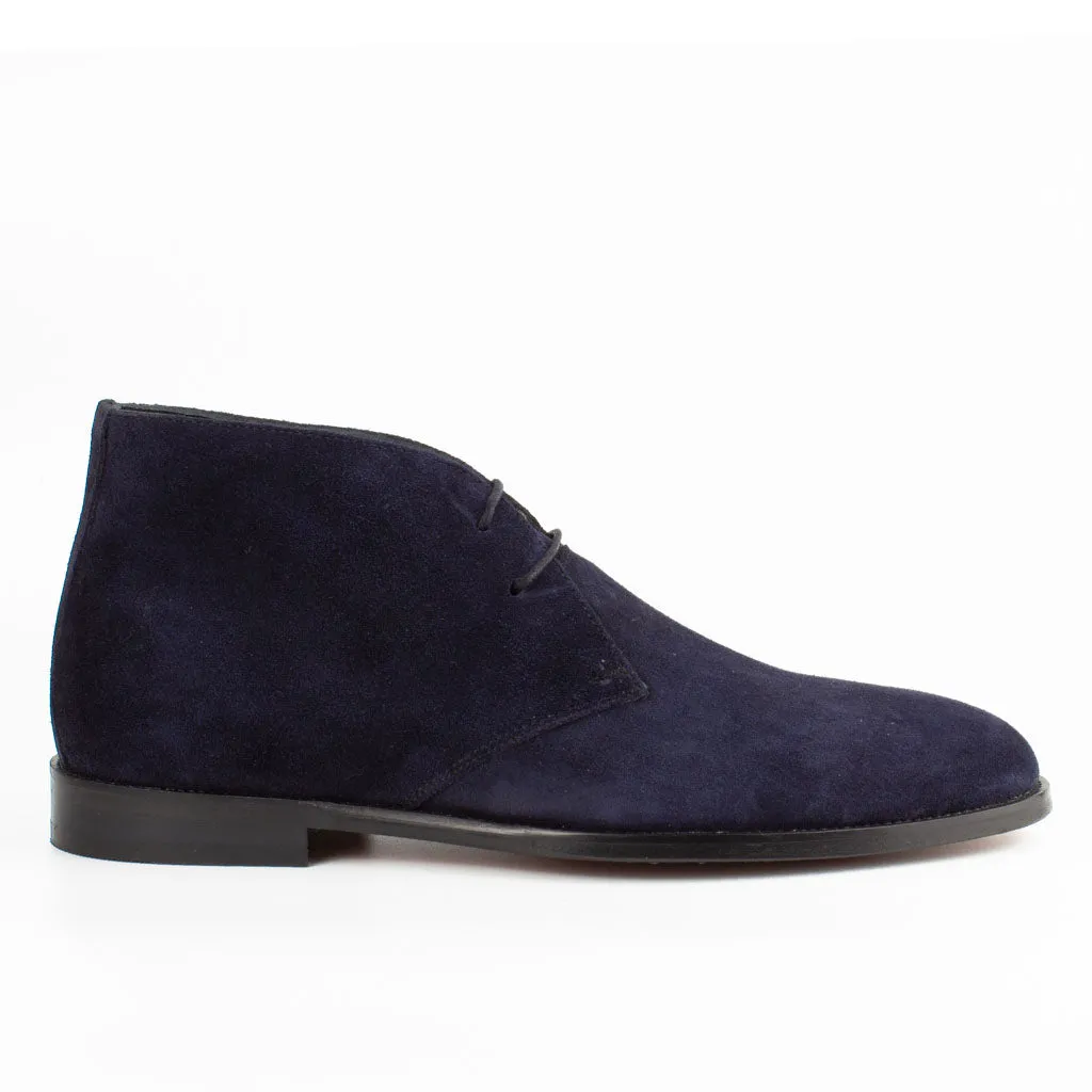 Breeze Navy Blue Men's Genuine Suede Leather Chukka Boots