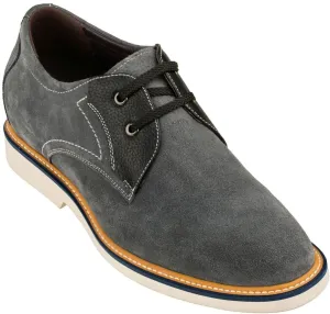 CALTO Business Casual Grey Leather Shoes 2.8 Inch  - Y42023