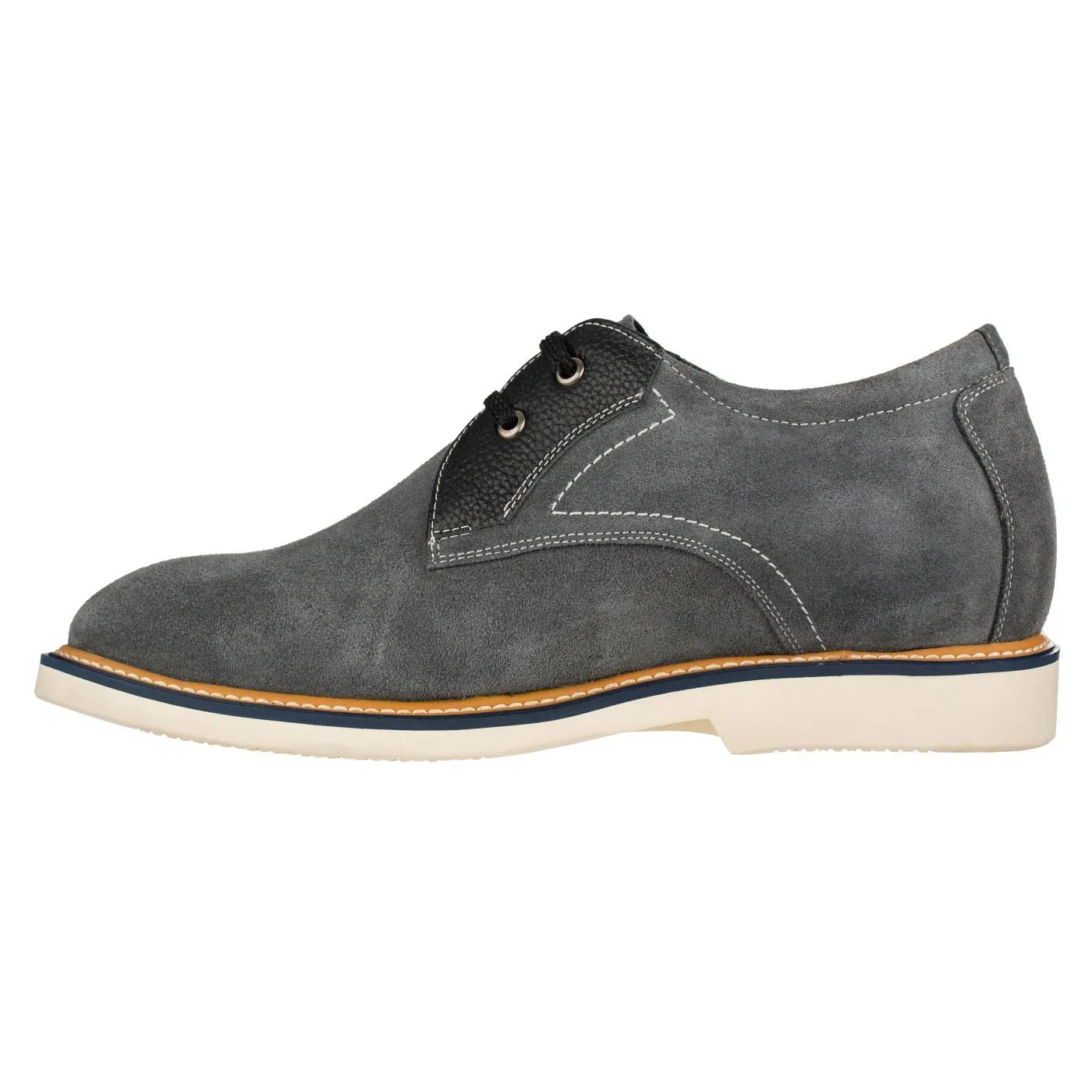 CALTO Business Casual Grey Leather Shoes 2.8 Inch  - Y42023