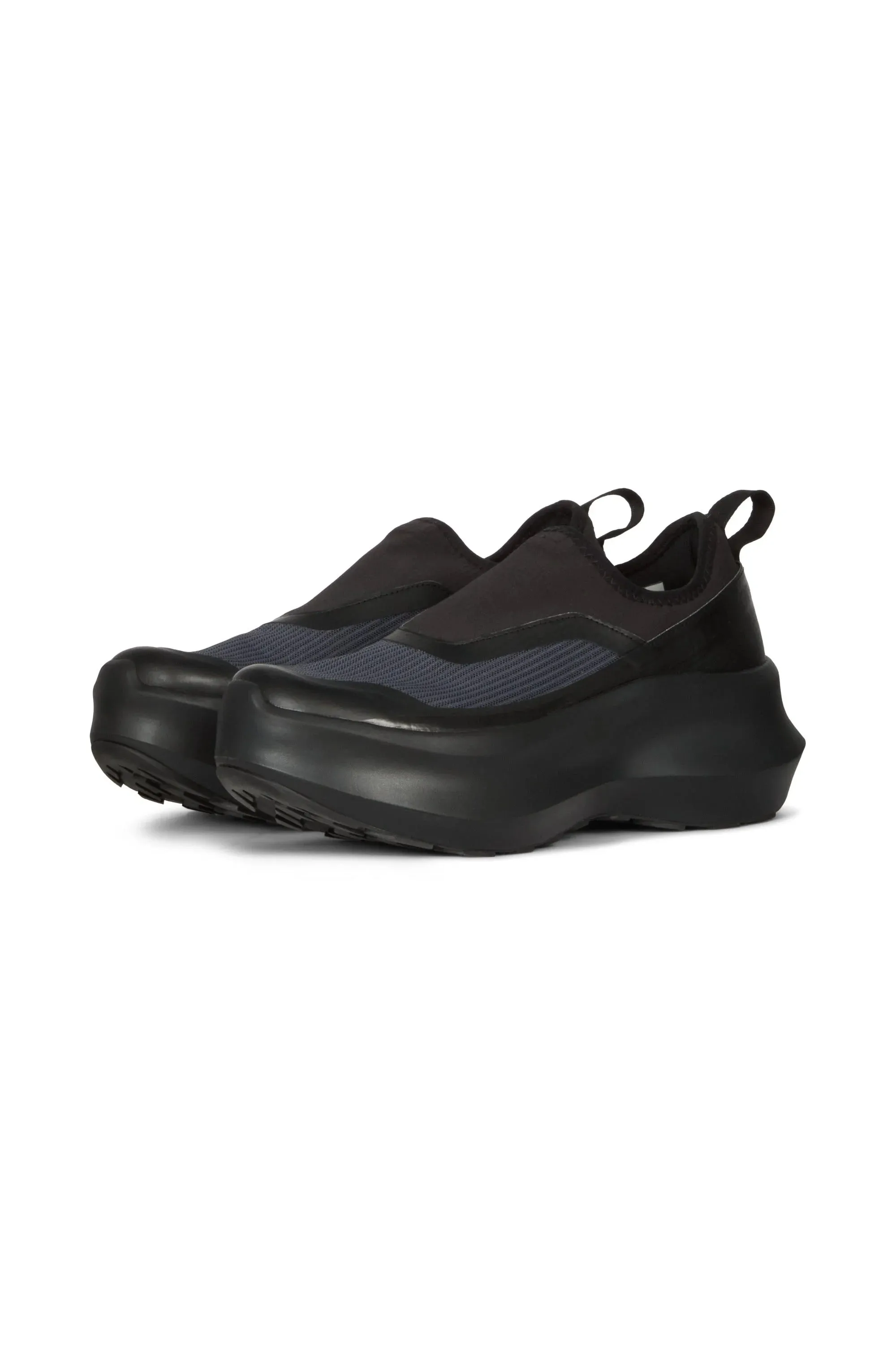 CDG x SALOMON Black Slip On Platform Sneakers