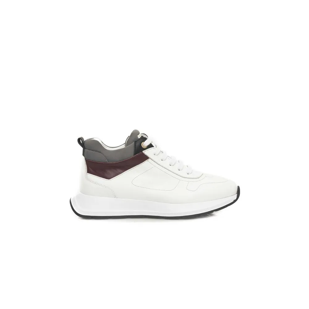 Cerruti 1881 White Leather Women Platform Sneaker