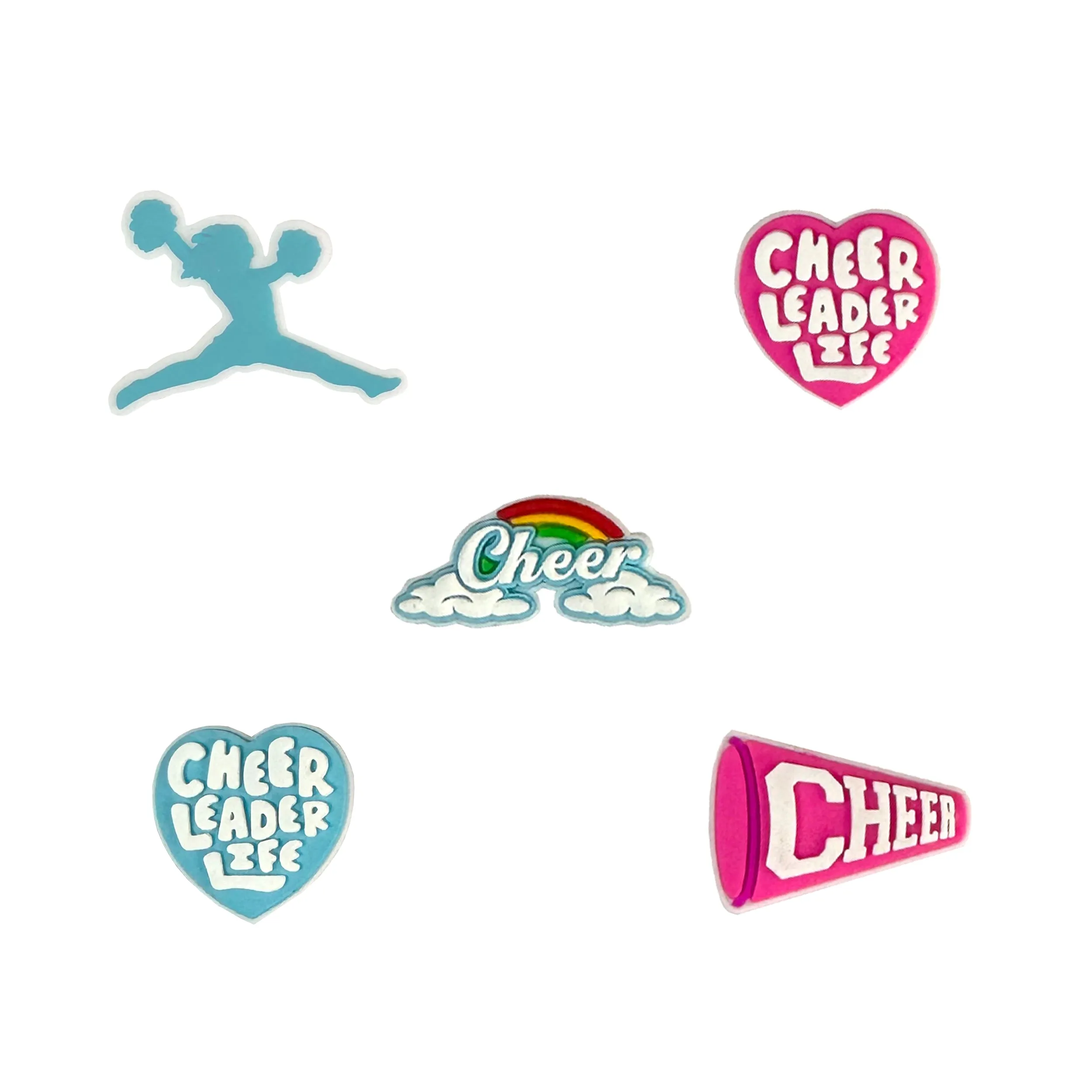 Cheerleader Life Clog Charms - 5 Pack