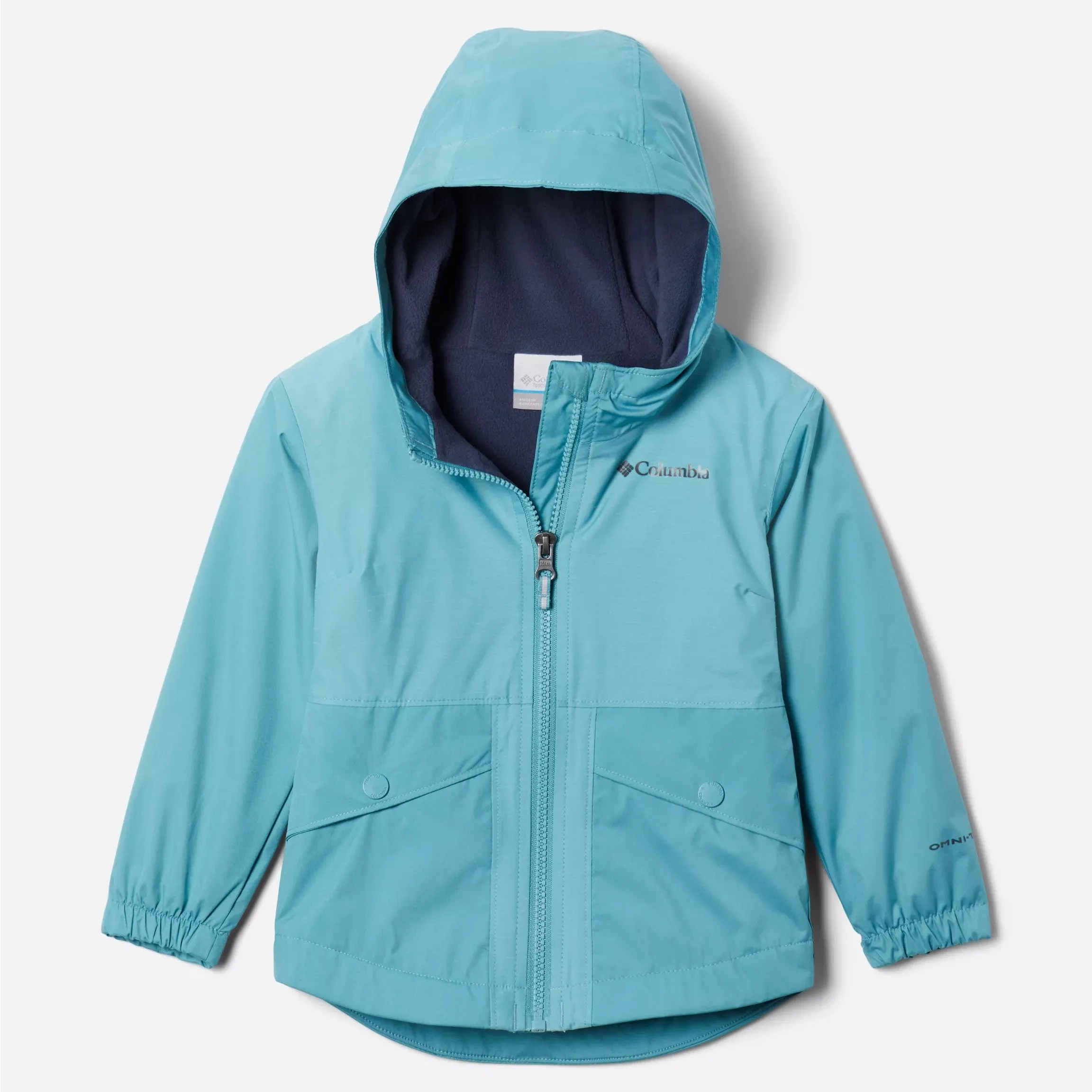 Columbia Sea Wave/Sea Wave Slub Rainy Trails Fleece Lined Toddler Jacket