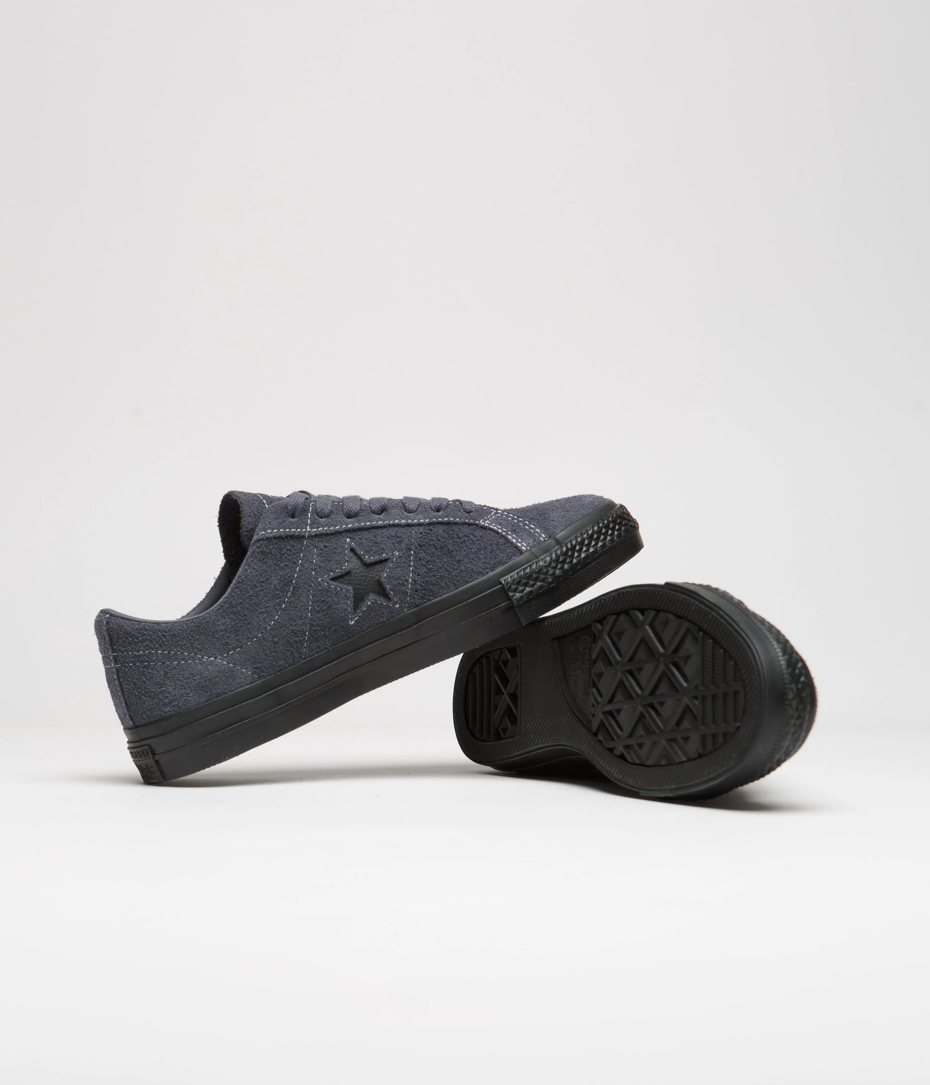 Converse One Star Pro Shaggy Suede Shoes - Dark Moth / Dark Moth / Black