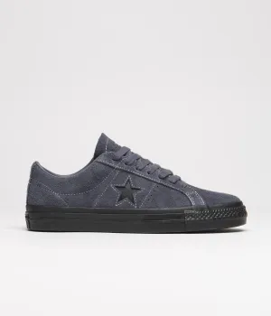 Converse One Star Pro Shaggy Suede Shoes - Dark Moth / Dark Moth / Black