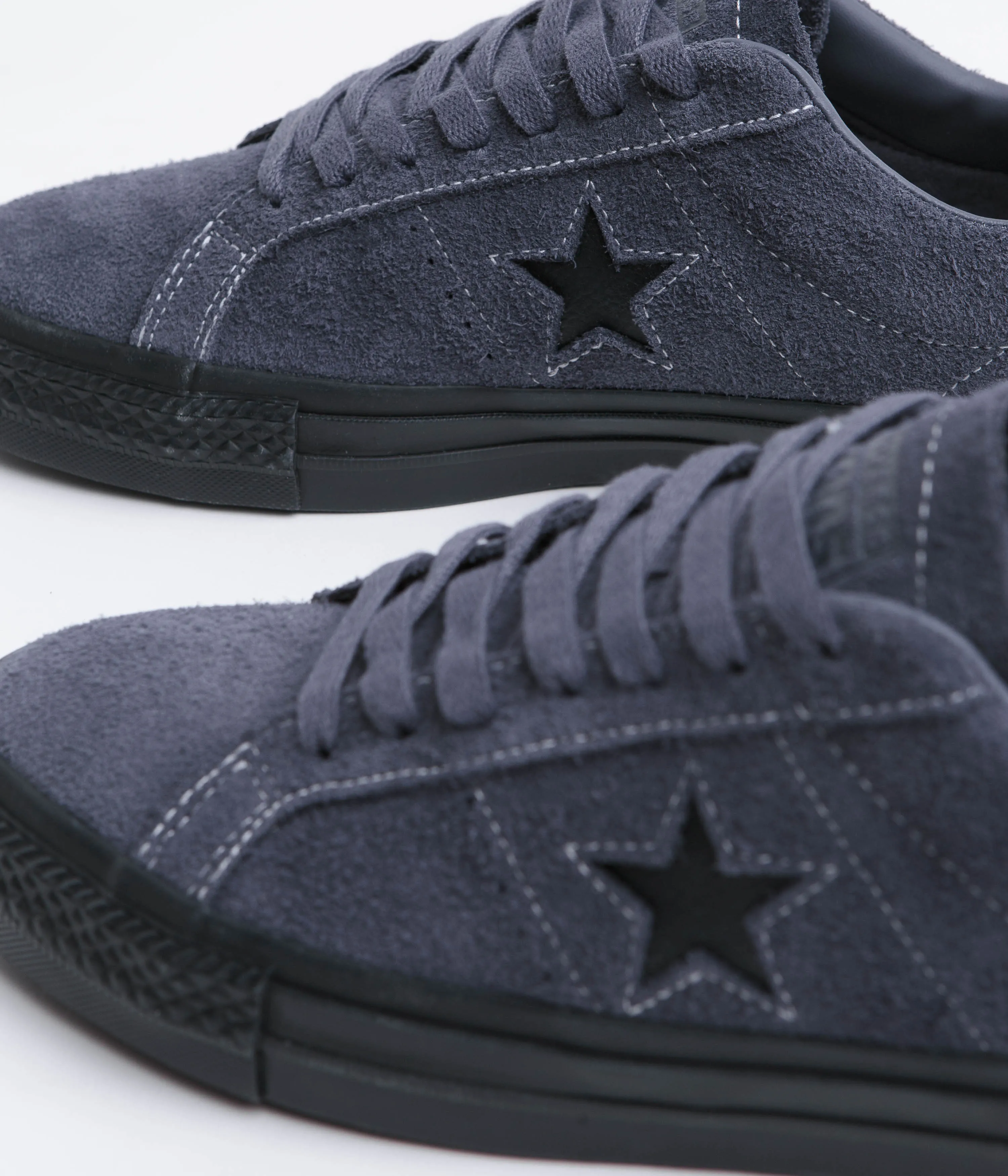 Converse One Star Pro Shaggy Suede Shoes - Dark Moth / Dark Moth / Black