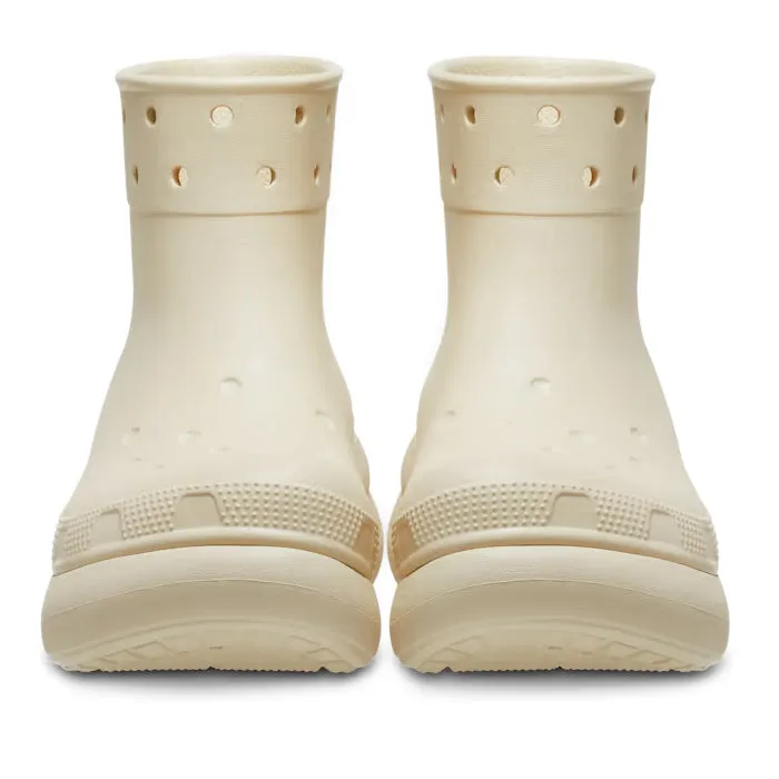 Crocs Classic Crush Womens Rain Boots In Bone