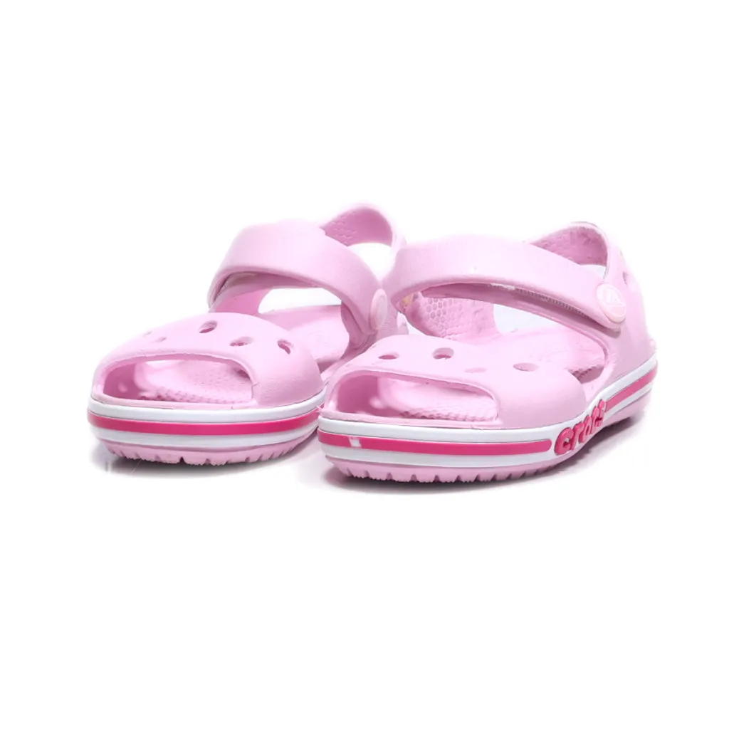 Crocs Flat Sandals Rubber Pink Colour For Kids