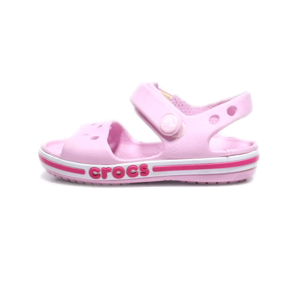 Crocs Flat Sandals Rubber Pink Colour For Kids