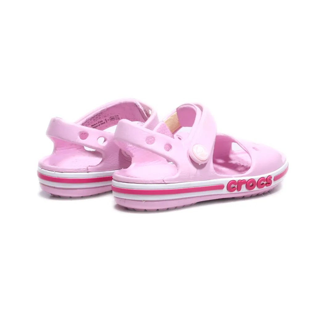 Crocs Flat Sandals Rubber Pink Colour For Kids