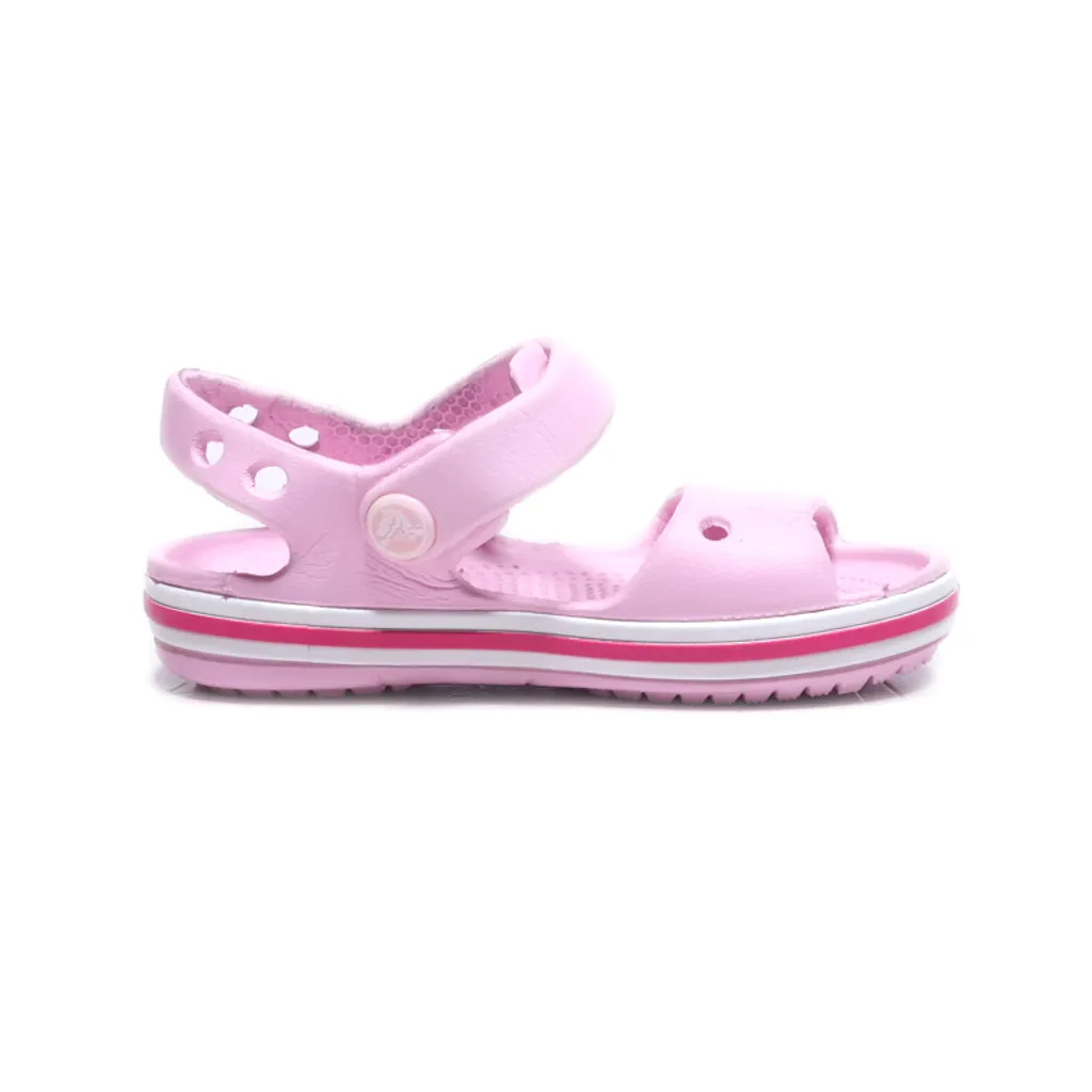 Crocs Flat Sandals Rubber Pink Colour For Kids