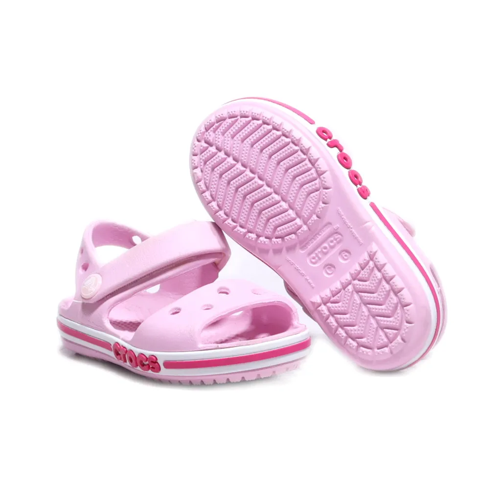 Crocs Flat Sandals Rubber Pink Colour For Kids