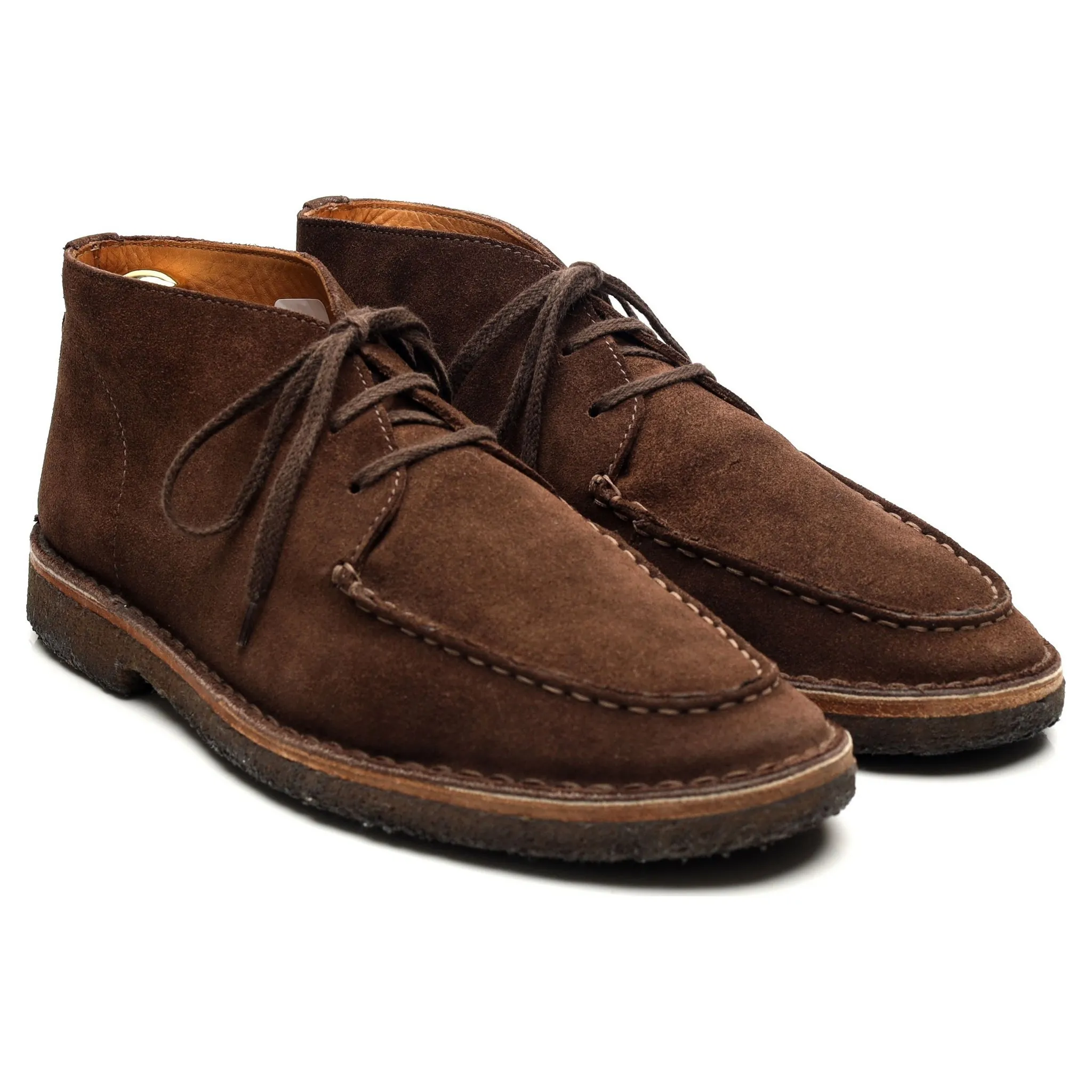 'Crosby' Brown Suede Moc-Toe Chukka Boots UK 9.5