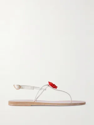 Dimitra Coral embellished leather sandals