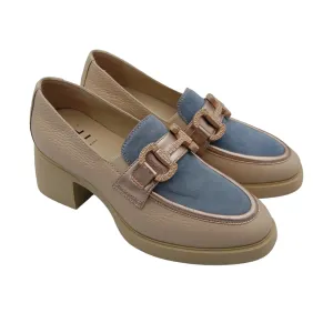 DL Sport Heeled Loafer Beige and Blue