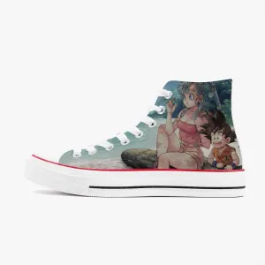 Dragonball Z Bulma and Goku A-Star High White Anime Shoes