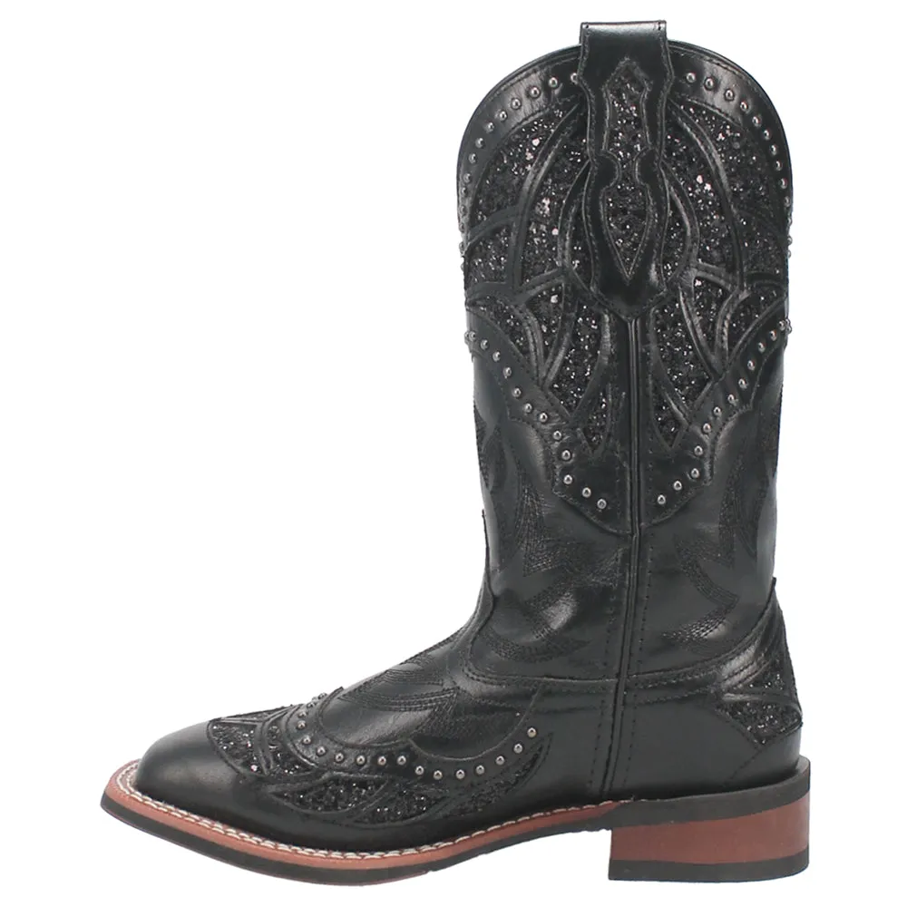 Eternity Studded Glitter Square Toe Cowboy Boots