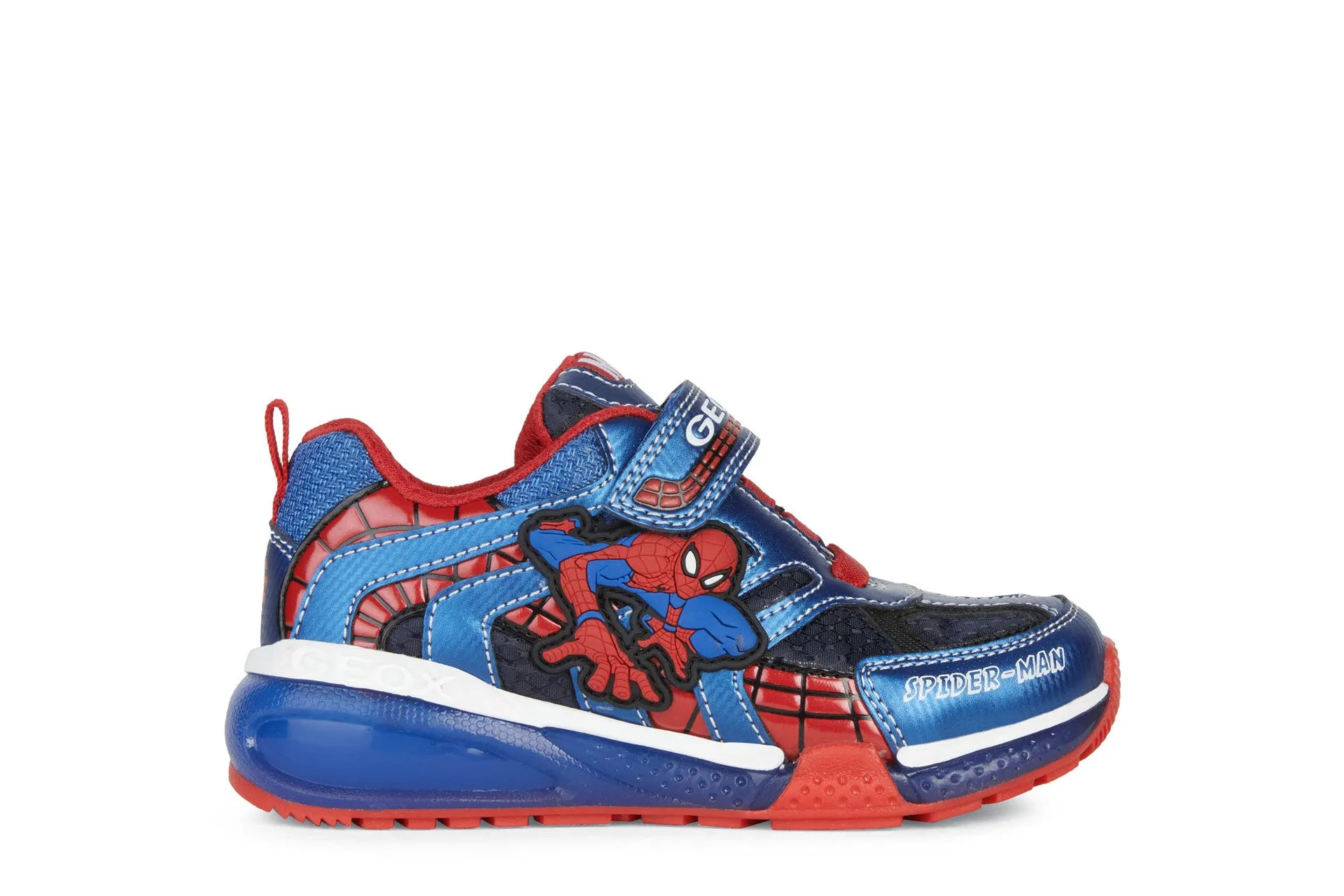 Geox Bayonc Spiderman Boys Navy-Royal Lights Marvel Trainer