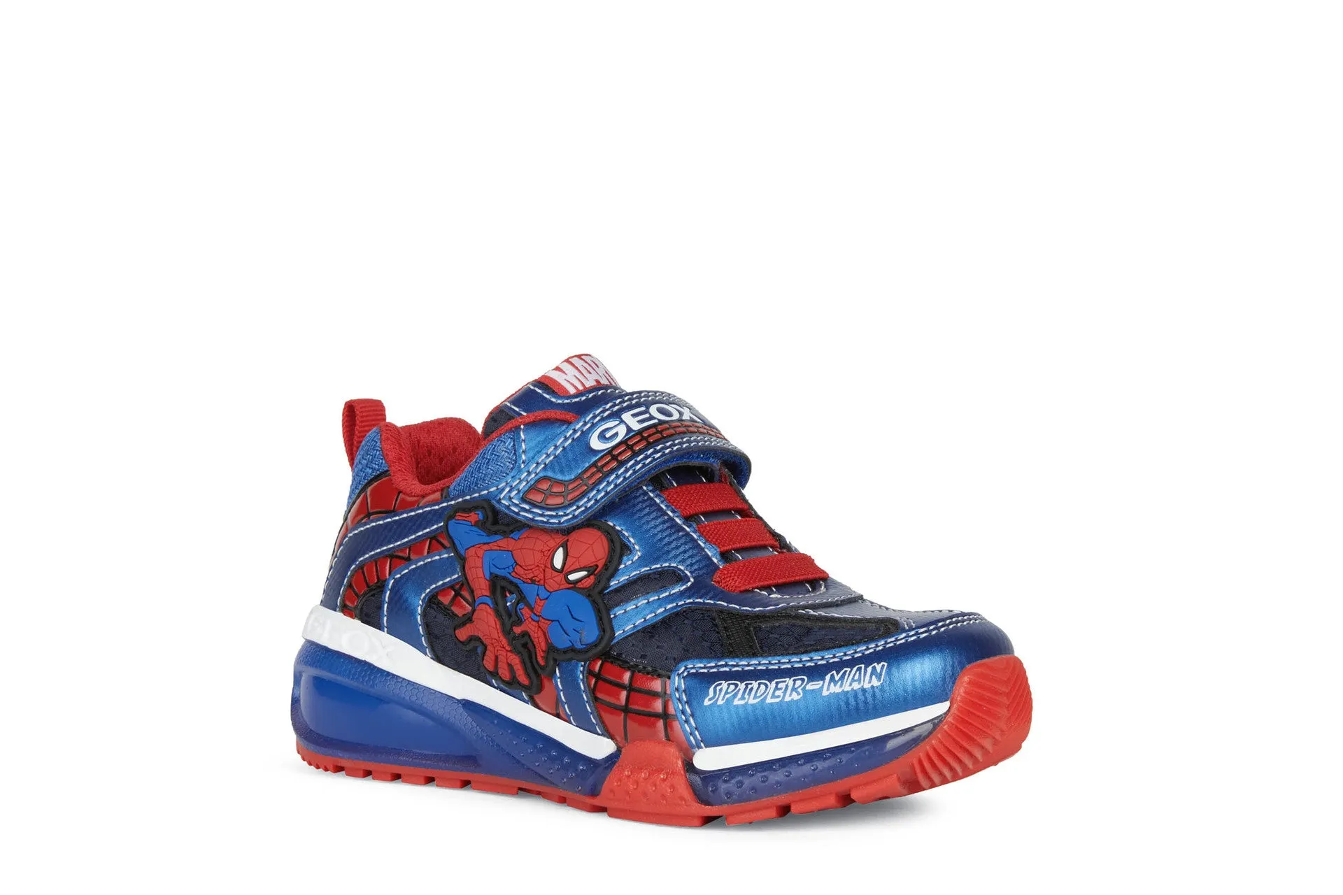 Geox Bayonc Spiderman Boys Navy-Royal Lights Marvel Trainer