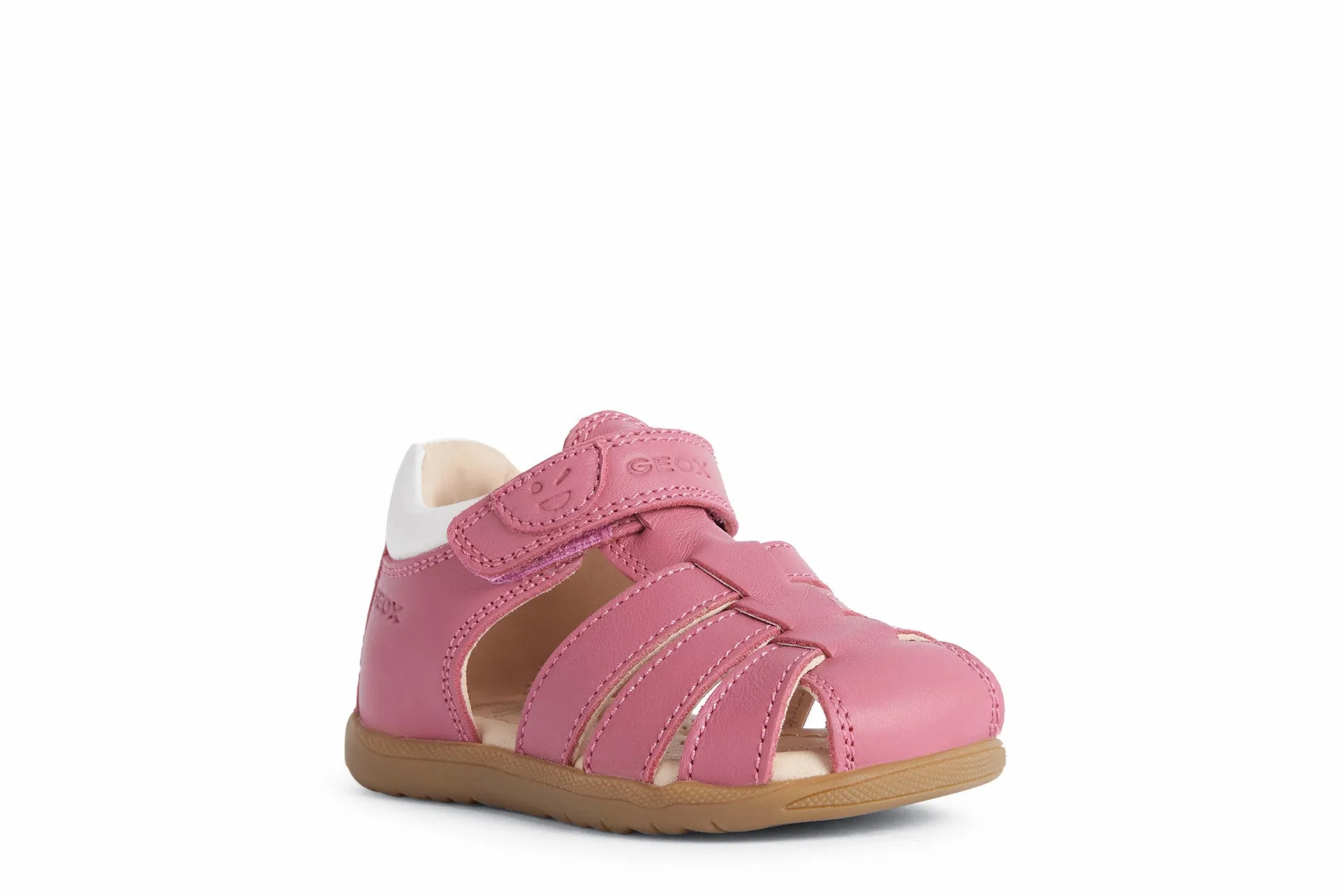 Geox Macchia Girls Fuchsia-White Closed Toe Sandal