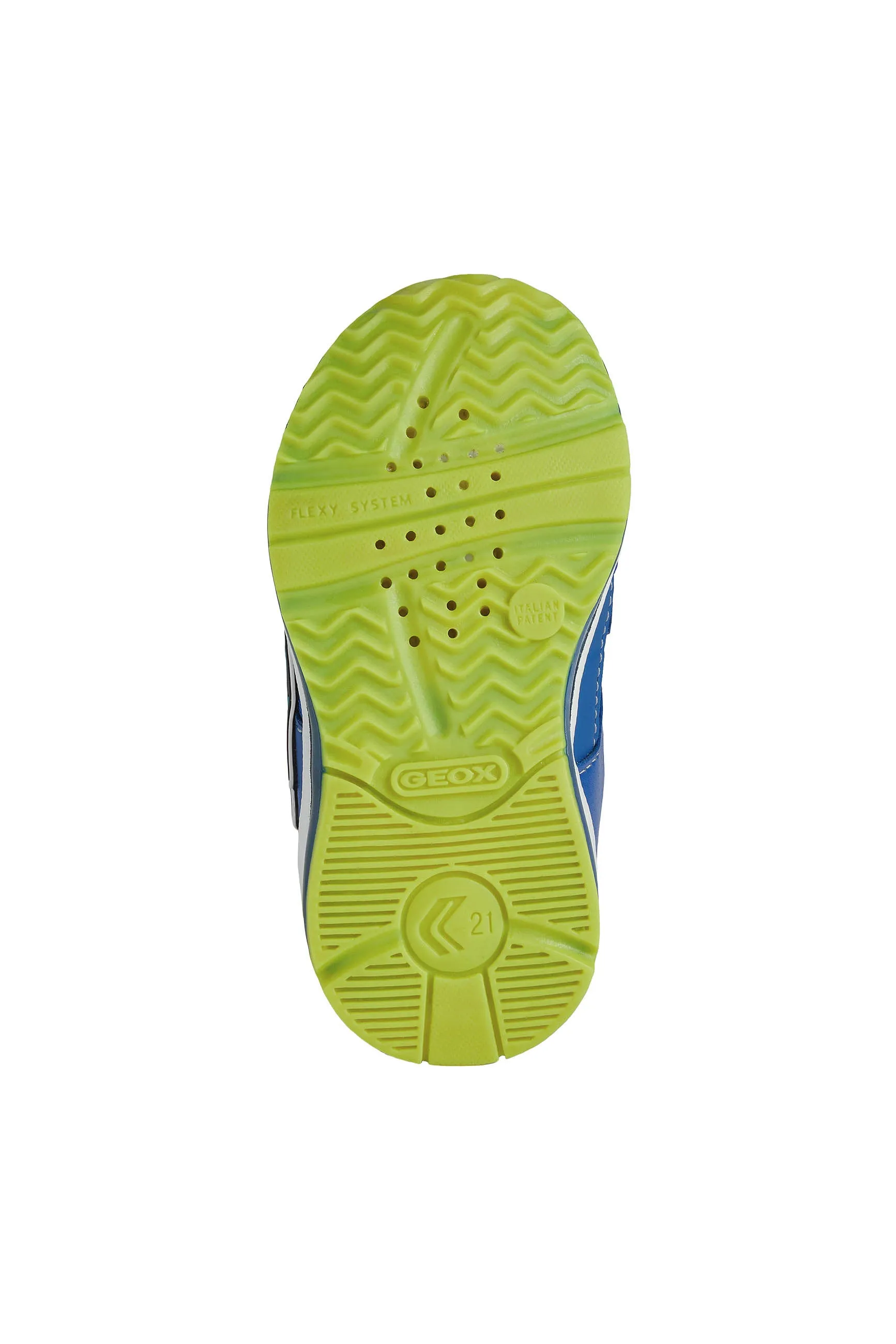 Geox Todo Shark Boys Royal Blue Lime Green Lights Trainer