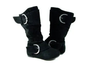 Girls Destiny-I Toddlers Studded Buckle Full Zipper Suede Boots