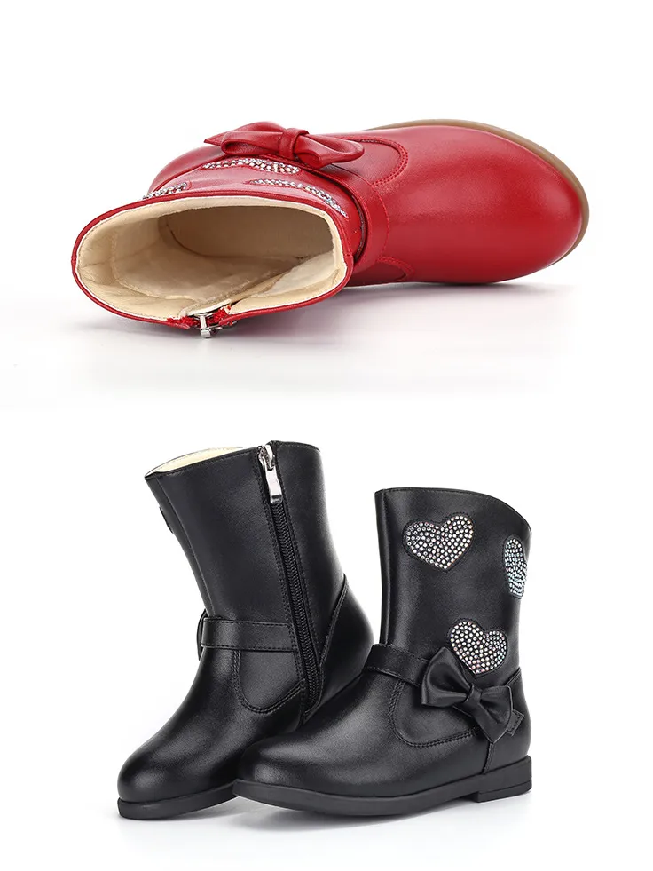 Girls Heart to Heart Ankle Boots By Liv and Mia