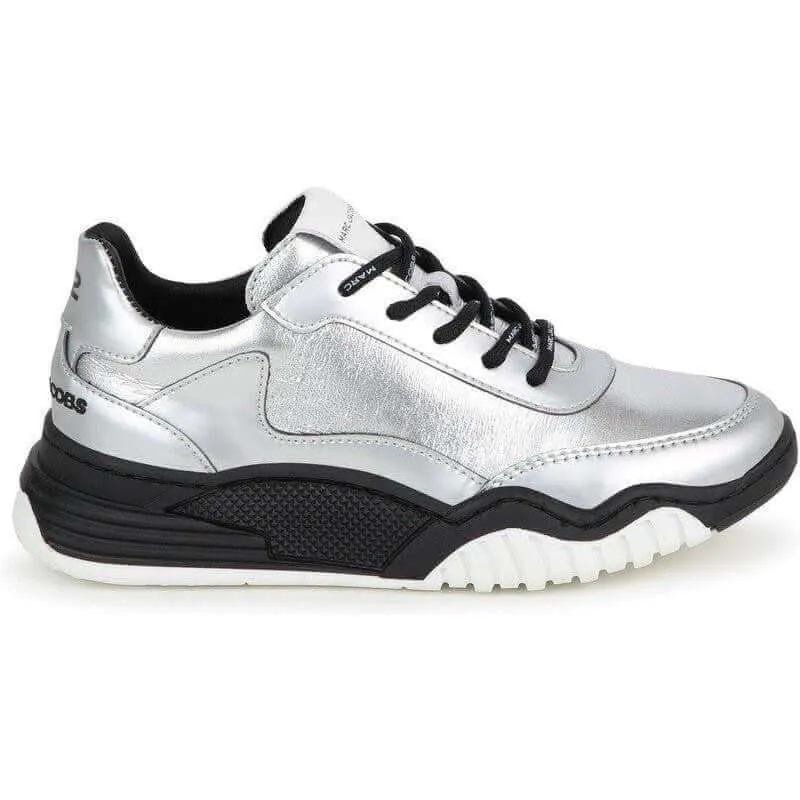 Girls Silver Lace Up Trainers