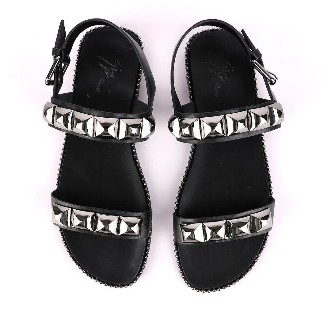 Giuseppe Zanotti All Black Gomzak studded Sandal