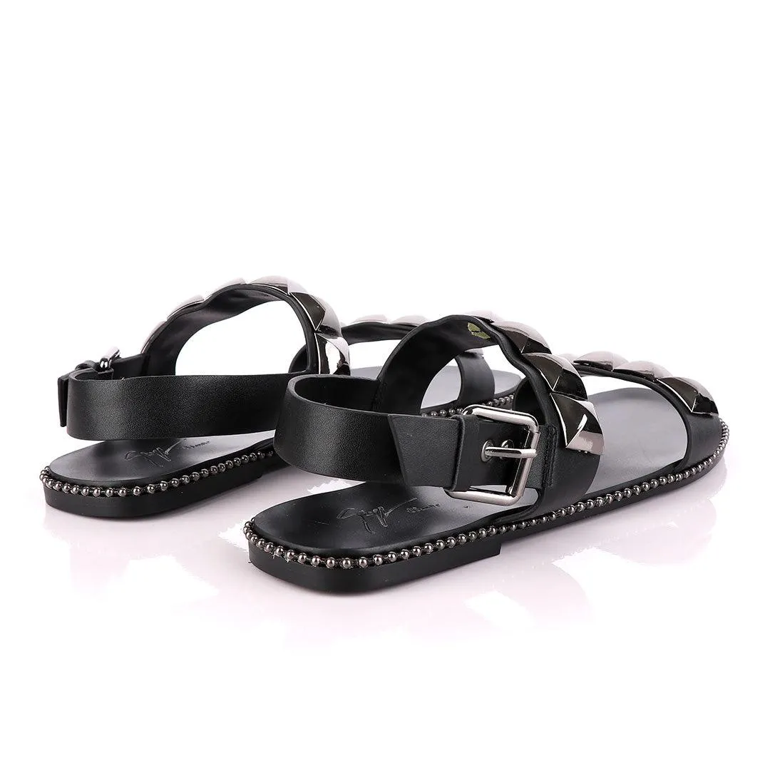 Giuseppe Zanotti All Black Gomzak studded Sandal